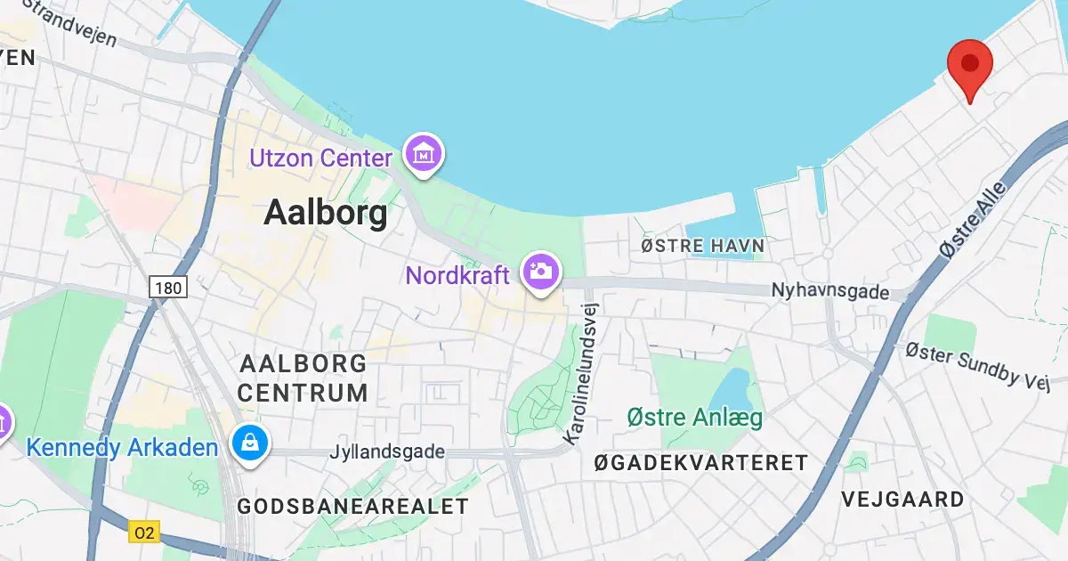 Kort over ABC Borydning ApS, Speditørvej 2a, 9000 Aalborg – dødsbo rydning i Nordjylland